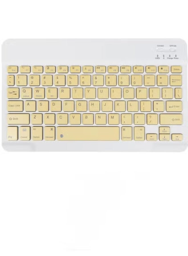 GULFLINK Wireless Bluetooth Rechargeable Keyboard, Multi-Device Universal Bluetooth Keyboard, Portable Keyboard, Suitable for iOS Android, Windows iPad, Tablets MacBook (Yellow) - Image 1