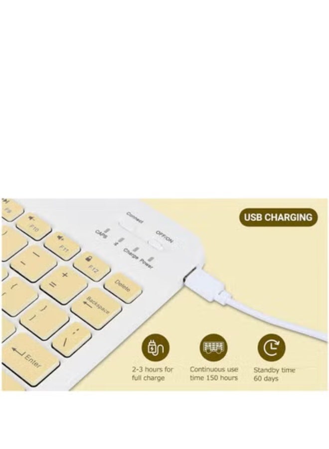 GULFLINK Wireless Bluetooth Rechargeable Keyboard, Multi-Device Universal Bluetooth Keyboard, Portable Keyboard, Suitable for iOS Android, Windows iPad, Tablets MacBook (Yellow) - Image 5