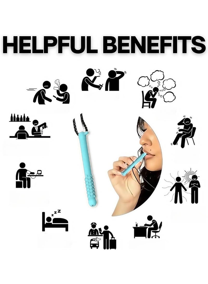 3-PCS Essential Oil Breather，Breathable Silicone Chew Stick，Decompression Creative Respirator, Relieve Tension and Stress and Improve Concentration（Soda flavor） - Image 2