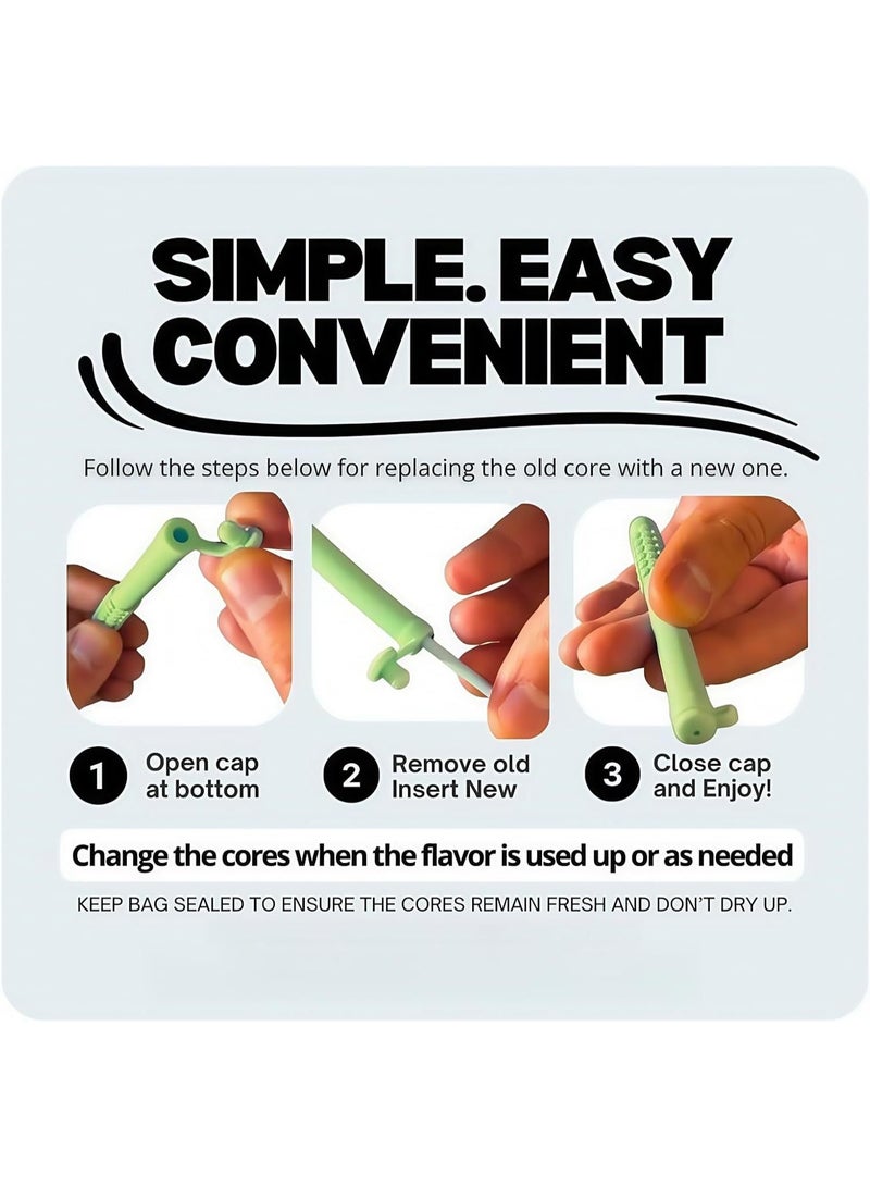 3-PCS Essential Oil Breather，Breathable Silicone Chew Stick，Decompression Creative Respirator, Relieve Tension and Stress and Improve Concentration（Soda flavor） - Image 3