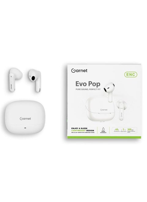 Garnet - Wireless Earbuds with up to 21 Hours of Playtime - White
