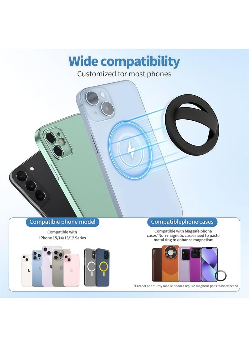 Smartphone holder with a magnetic ring for iPhone a powerful tool for carrying and moving the mobile phone easily and safely works with MagSafe Pink - Image 3