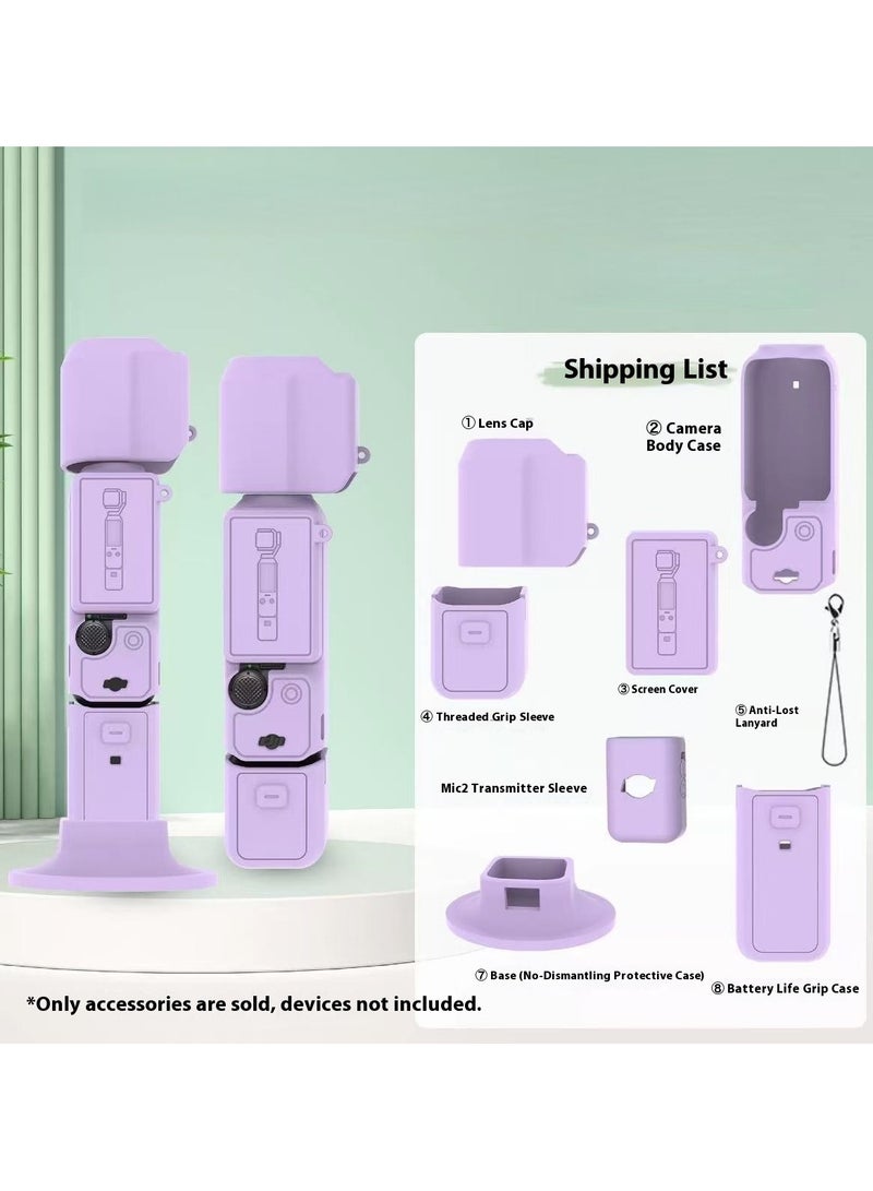 DJI Osmo Pocket 3 Silicone Protective Case, Gimbal Lens Cover, Camera Protective Shell, Scratch-resistant, Drop-proof And Dust-proof Accessory（Purple） - Image 1