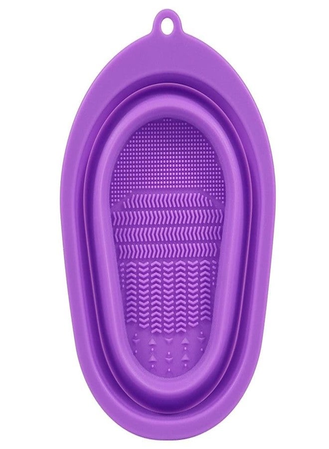 BIRZAR Cosmetic Cleaner Pad with 4 Textures, Collapsible Silicone Makeup Brush Cleaning Mat, Compact and Practical Makeup Brush Cleaning Bowl, Portable Washing Tool (3) - Image 1
