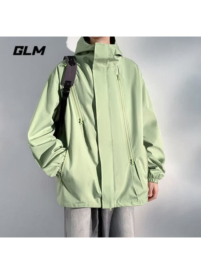 Glm Men's Hooded Jacket Autumn Winter Trendy Loose Fit Sports Outdoor Casual Hard Shell Coat - Image 1