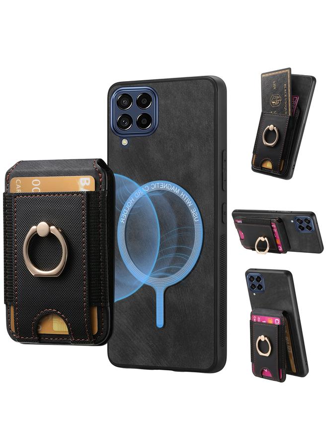 S-TOP Case For Samsung Galaxy M53 5G Retro Splitable Magnetic Stand Card Bag Leather Phone Case - Image 1