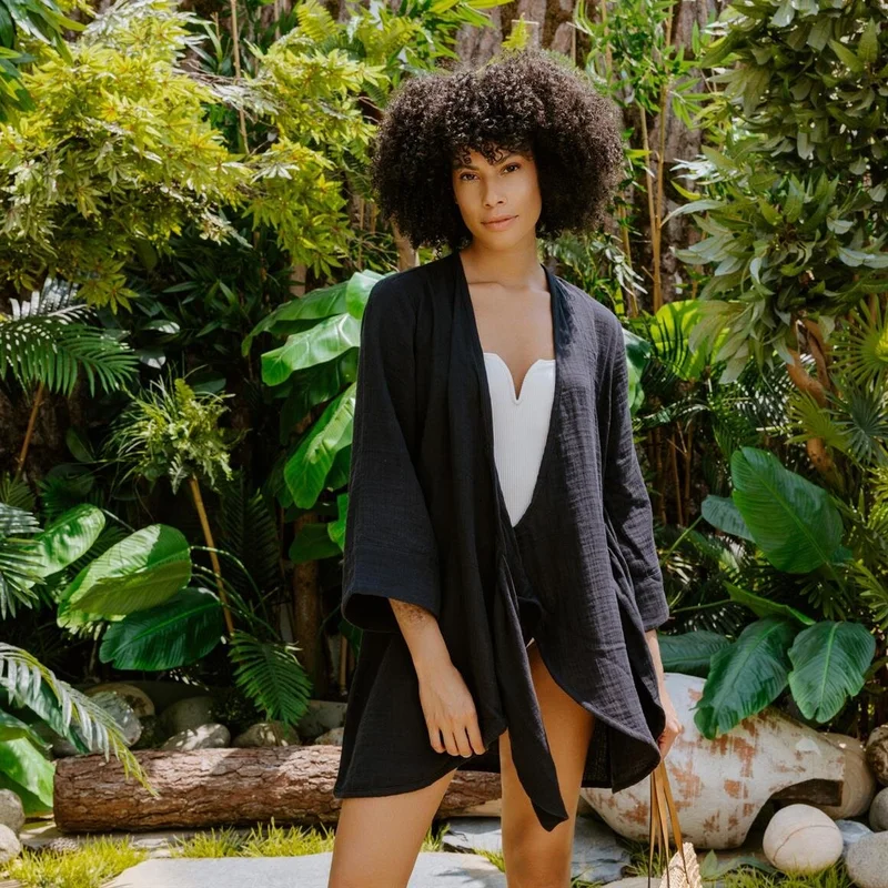 Miespiga Black Wrap Mini Dress