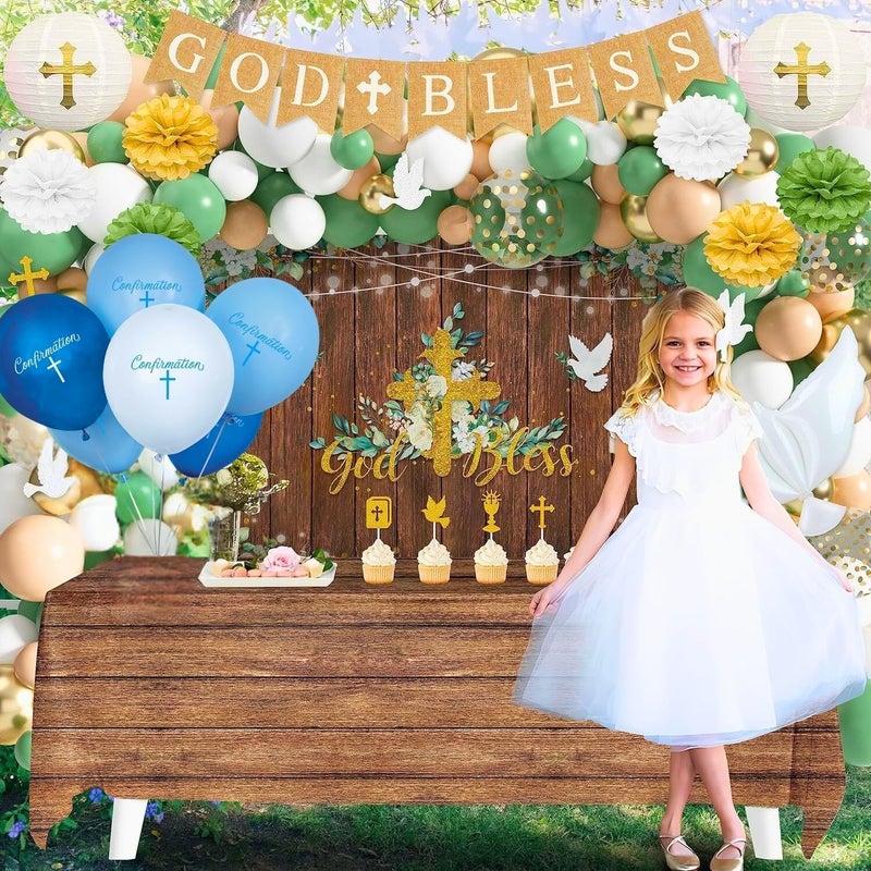 Unique Fancy Blue Cross Confirmation Latex Balloons  12 Pack of 8  Elegant Party Decor for a Blessed Celebration - Image 4