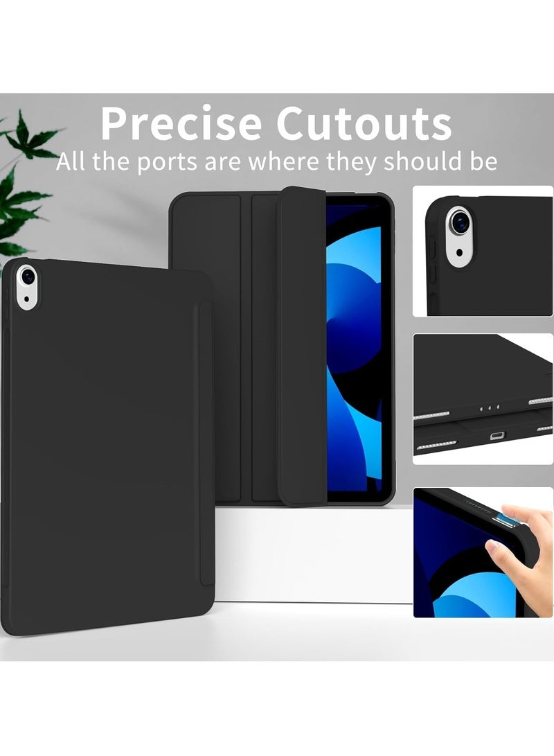 TIGER Case for iPad Air 11 Inch M2 (2024) & iPad Air 5th/4th Gen (10.9 Inch, 2022/2020) – Lightweight Soft TPU Back Protective Case with Auto Sleep/Wake Function & Smart Folio Cover – Thin, Slim Design for Maximum Protection (Black, 10.9) - Image 2