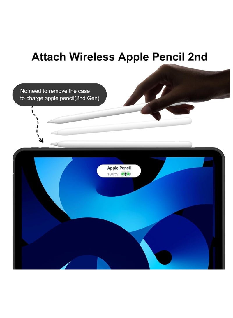 TIGER Case for iPad Air 11 Inch M2 (2024) & iPad Air 5th/4th Gen (10.9 Inch, 2022/2020) – Lightweight Soft TPU Back Protective Case with Auto Sleep/Wake Function & Smart Folio Cover – Thin, Slim Design for Maximum Protection (Black, 10.9) - Image 3