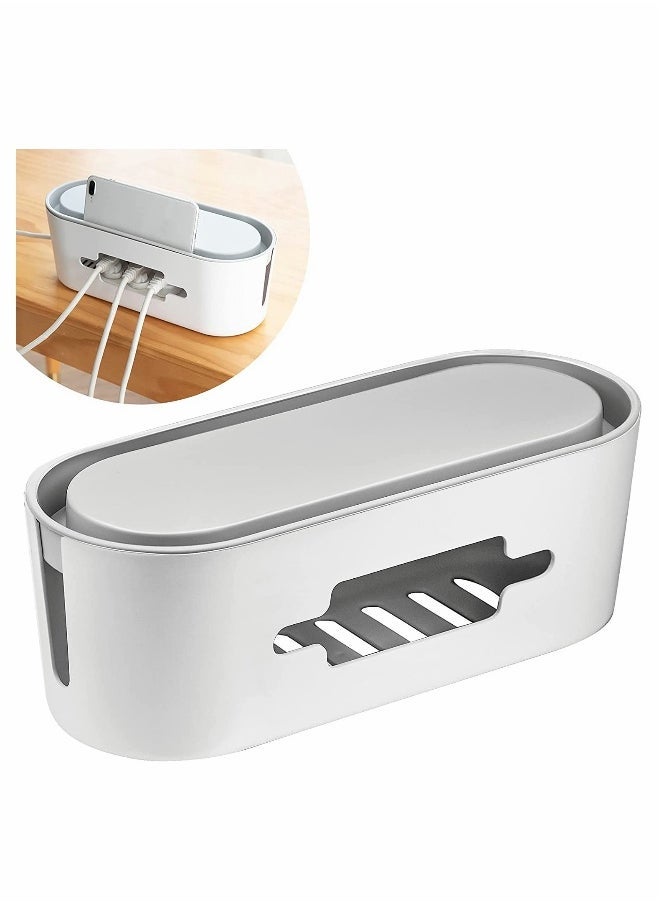 Cable Management Box, Wire Organizer Floor Cable Organizer Box, Cord Organizer to Hide Conceal Power Strips and Electrical Cords from TV Computers Desk, Hide Wires to Keep Tidy for Home Office