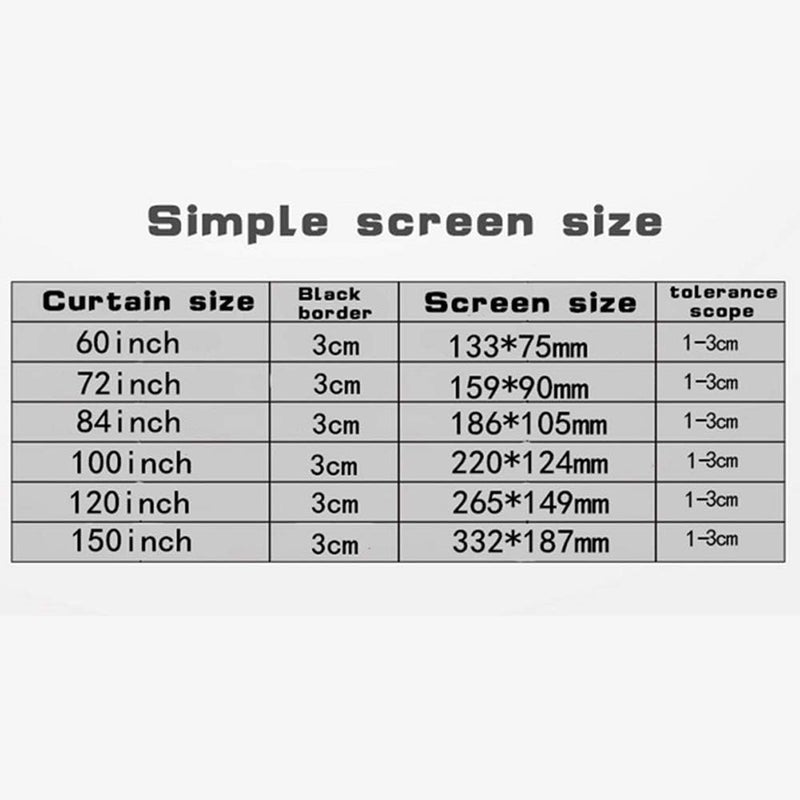 StepOK Projector Screen, White Projector Screen, 16:9 No Crease Home Theater Foldable Projection Screen 60"|72"|84"|100"|120"|150" - Image 3