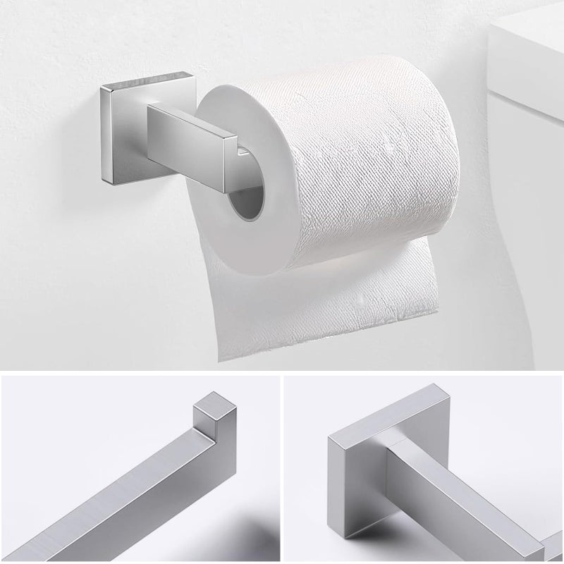 JOPOFI 5 Piece Bathroom Towel Bar Set - SUS304 Stainless Steel Bath Towel Holder, 15.7 Inch Towel Racks for Bathroom Wall Mounted, Bathroom Hardware Accessories Set - Brushed Nickel - Image 4