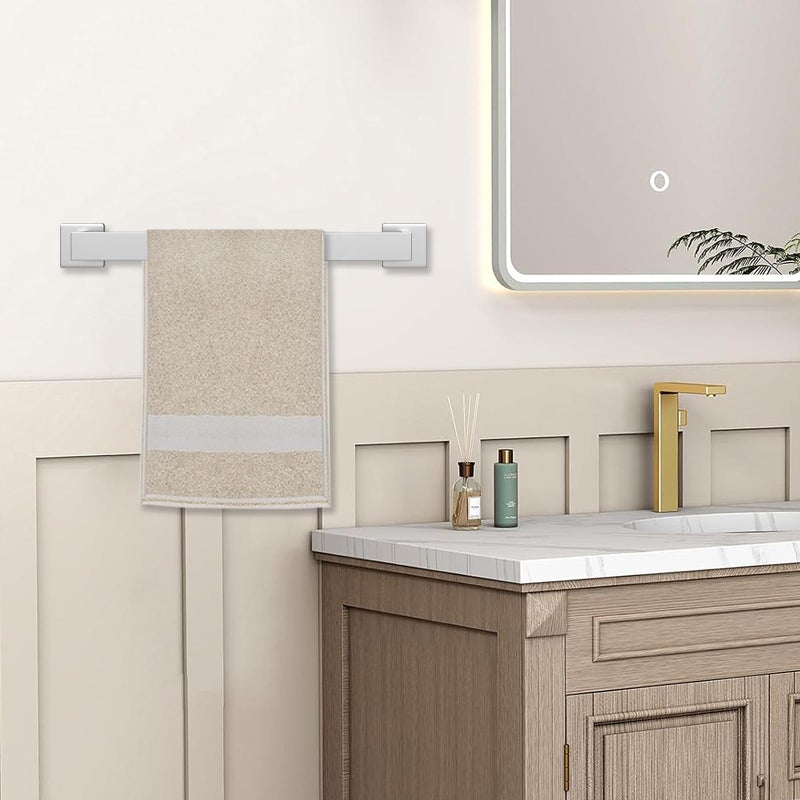 JOPOFI 5 Piece Bathroom Towel Bar Set - SUS304 Stainless Steel Bath Towel Holder, 15.7 Inch Towel Racks for Bathroom Wall Mounted, Bathroom Hardware Accessories Set - Brushed Nickel - Image 2