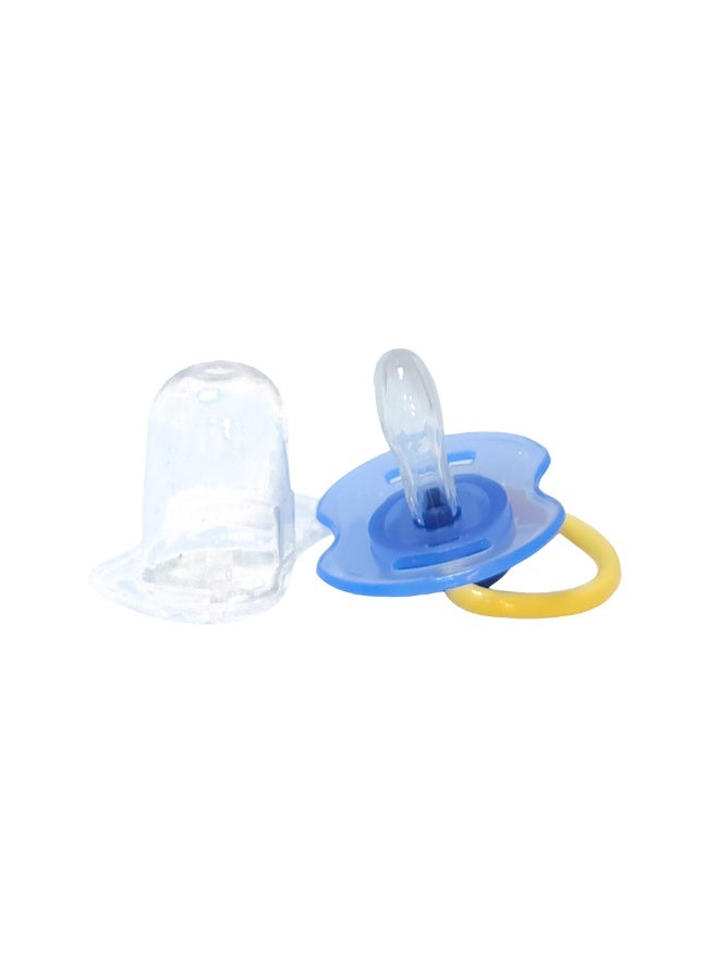 نوفي لهاية سيليكون نوفي مع غطاء حماية للأطفال من عمر 0 ​​أشهر فما فوق، قطعة واحدة - لهاية فسيولوجية، لون أزرق - Image 3