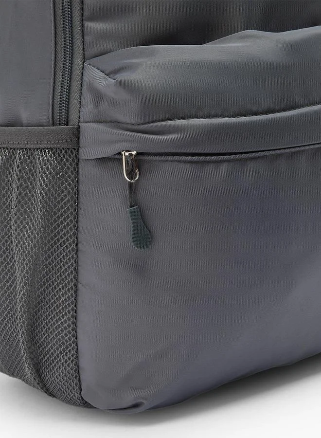 Oaklan By Shoexpress GREY Solid Backpack For Kids 13 Years+ With Padded Shoulder Straps for Men | Best Price UAE