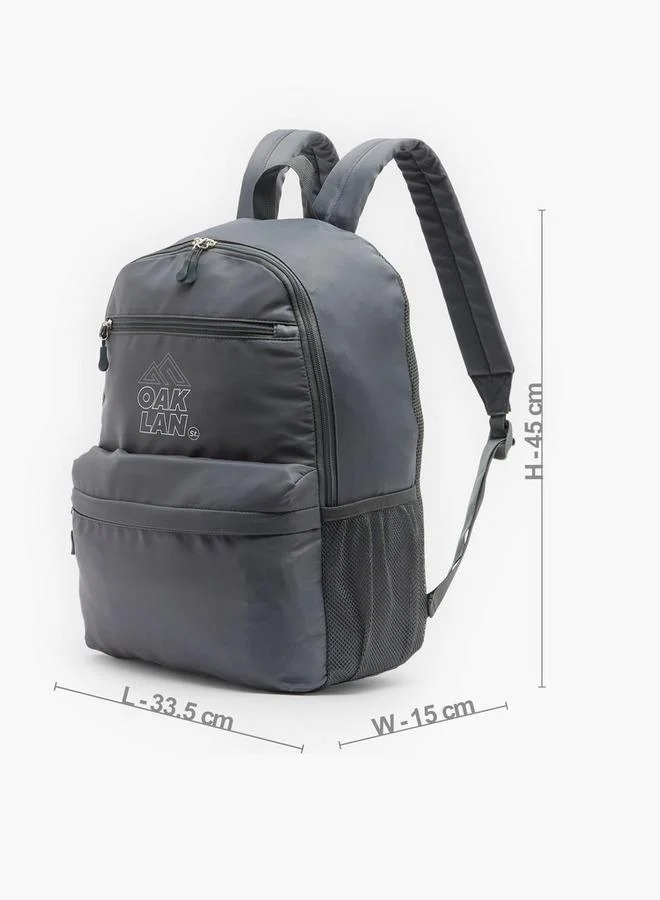 Oaklan By Shoexpress GREY Solid Backpack For Kids 13 Years+ With Padded Shoulder Straps for Men | Best Price UAE