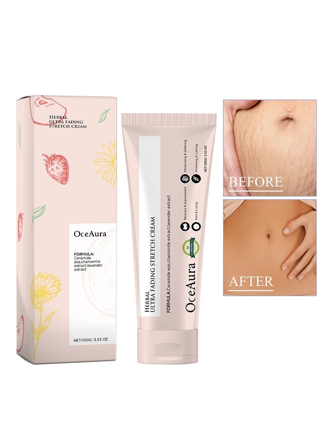OceAura Herbal Ulera Fading Stretch Cream 100g, Stretch Marks and Scar Removal Cream, Lighten Fat Lines and Postpartum Scars, Moisturize and Smooth Skin, Body Care Cream - Image 1