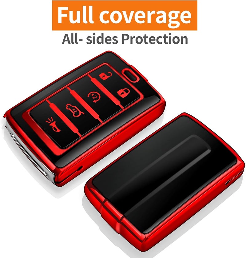 Sindeda Toyota Key Fob Cover with Keychain - Red - Image 3