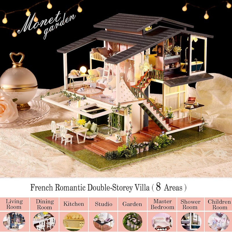 Spilay User friendly optimized build Dollhouse Miniature with Furniture,DIY Dollhouse Kits Mini Handmade Craft with Dust Proof Cover and Music Movement,1:24 Scale Creative Room Gift for Adult Friend Lover Model A-081 Custom sizing alternatives - Image 2