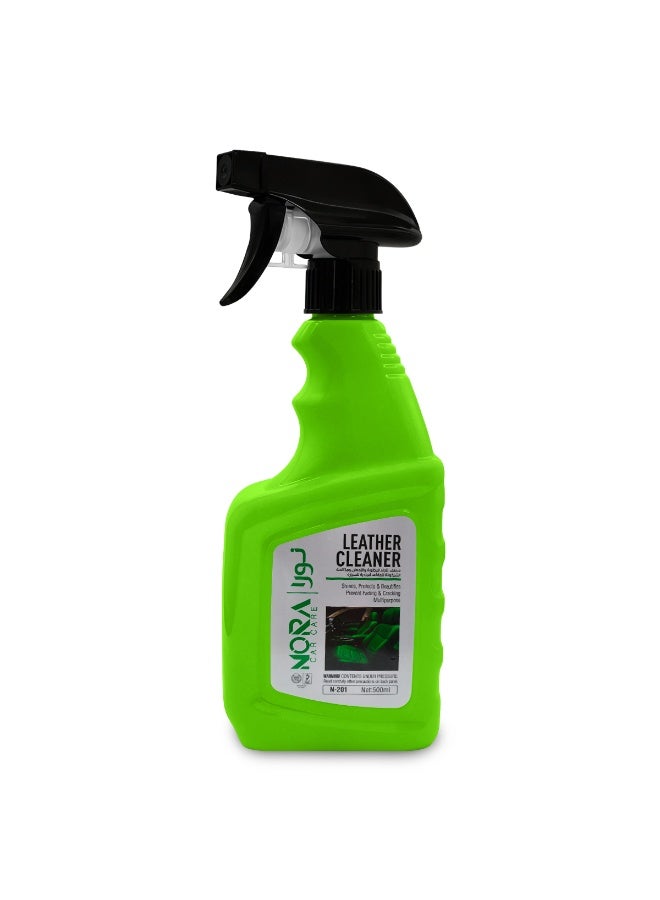 NORA Leather Cleaner N-201 (500ml) Multi-Surface Leather Cleaner & Conditioner Removes Dirt & Stains, Restores Shine, Prevents Cracking & Fading For Car Seats, Sofa, Bags, Jackets, Shoes & Furniture - Image 1