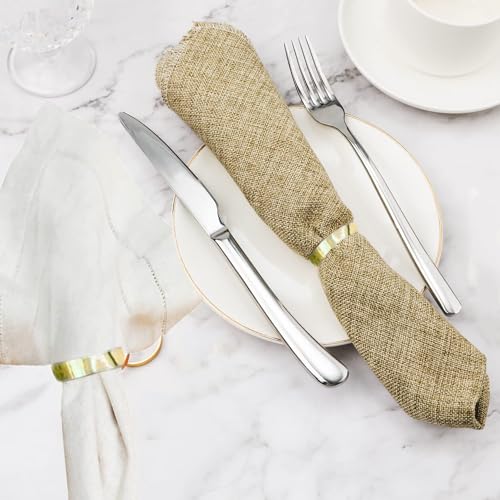 GERILKAI Gold Napkin Rings-10 Pcs Stainless Steel Napkin Rings,Metal Napkin Ring for Table Settings Wedding Christmas Party Dinner Table - Image 4