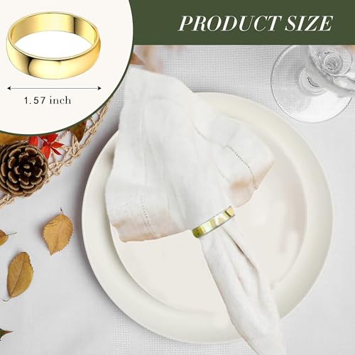 GERILKAI Gold Napkin Rings-10 Pcs Stainless Steel Napkin Rings,Metal Napkin Ring for Table Settings Wedding Christmas Party Dinner Table - Image 2