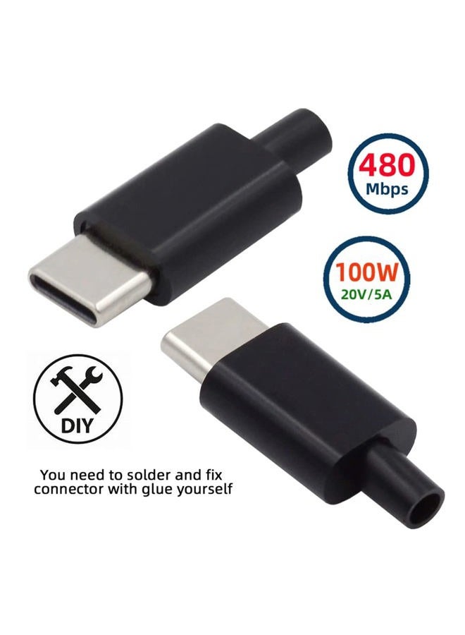 NFHK 2sets/lot DIY OEM 24pin Connector Plug USB Type C USB-C Male to USB-C Male 100W PD USB2.0 Data with Housing Cover - Image 4