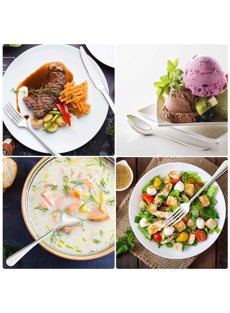 cosyinn 24-Piece Stainless Steel Cutlery Set Silver - Image 2