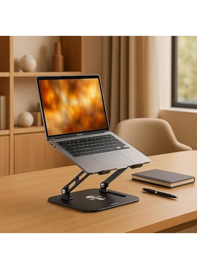 Portable Table Stand with 360° Rotating Base – Foldable Ventilated Laptop & Tablet Riser – Adjustable and Lightweight for Home and Office - Image 2