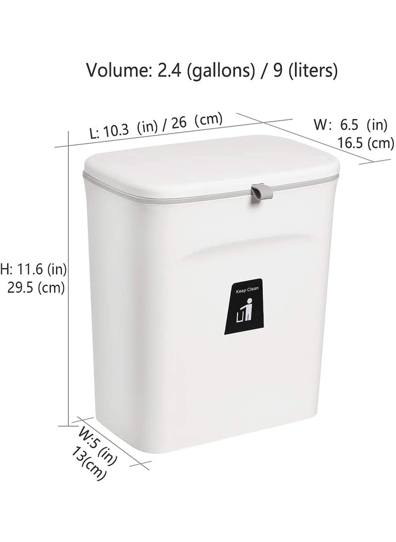 Sankirtan SANKIRTAN 24 Gal Hanging Trash Can for Kitchen Cabinet Door with Lid Small Under Sink Garbage Can for Bathroom Wall Mounted Counter Waste Compost Bin Plastic Multicolor  - Image 2