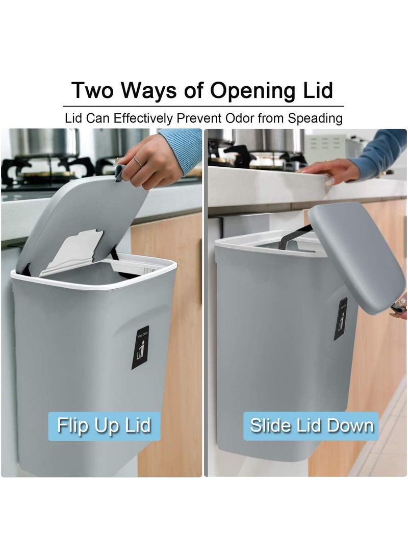 Sankirtan SANKIRTAN 24 Gal Hanging Trash Can for Kitchen Cabinet Door with Lid Small Under Sink Garbage Can for Bathroom Wall Mounted Counter Waste Compost Bin Plastic Multicolor  - Image 5