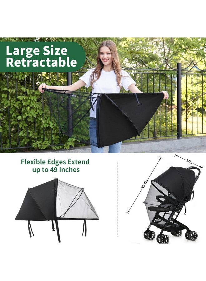 DUOMI 2-in-1 Stroller Sun Shade and Mosquito Net Cover - Universal Breathable Baby Cover With Two-Way Zipper for Extender - Image 2