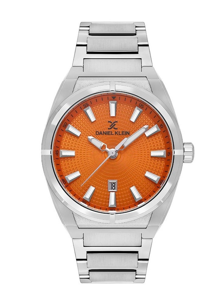 دانيل كلاين ساعة دانيال كلاين للرجال بسوار معدني ومينا حمراء وحصرية كاجوال DK.1.13749-5 - Image 3