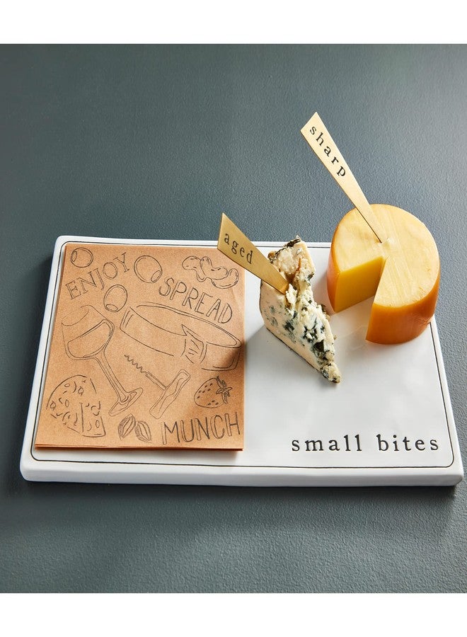 Mud Pie Cheese Cutting Board Set, White, 7" x 12 1/2" - Image 3