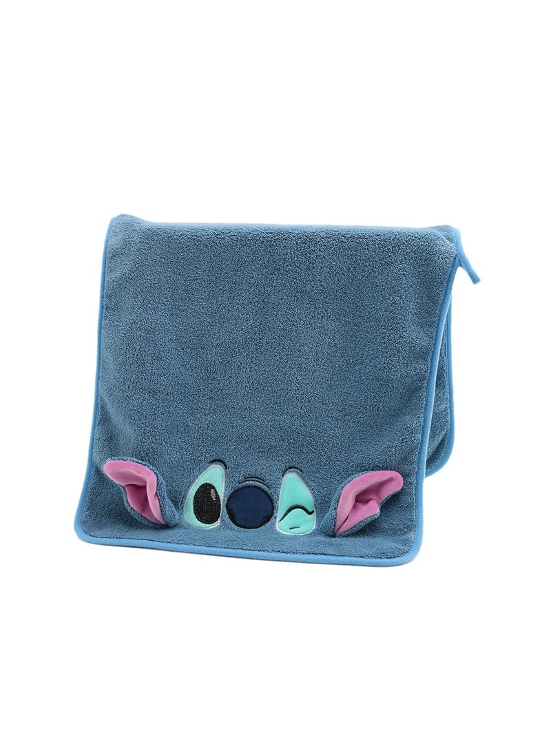 Generic Quick-Dry Cartoon Hair Towel Wrap Coral FleeceStitch cartoon coral velvet towel (blue) Stitch cartoon coral velvet towel (blue) 