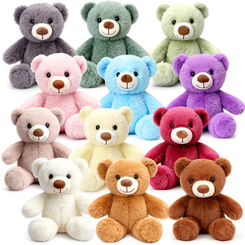 LaRandom 12 Pcs Bears Stuffed Animal Bulk 10 Inch Cute Small Stuffed Bear Plush Toy for Birthday Baby Shower Wedding Party Decorations Centerpieces Favors - Image 3