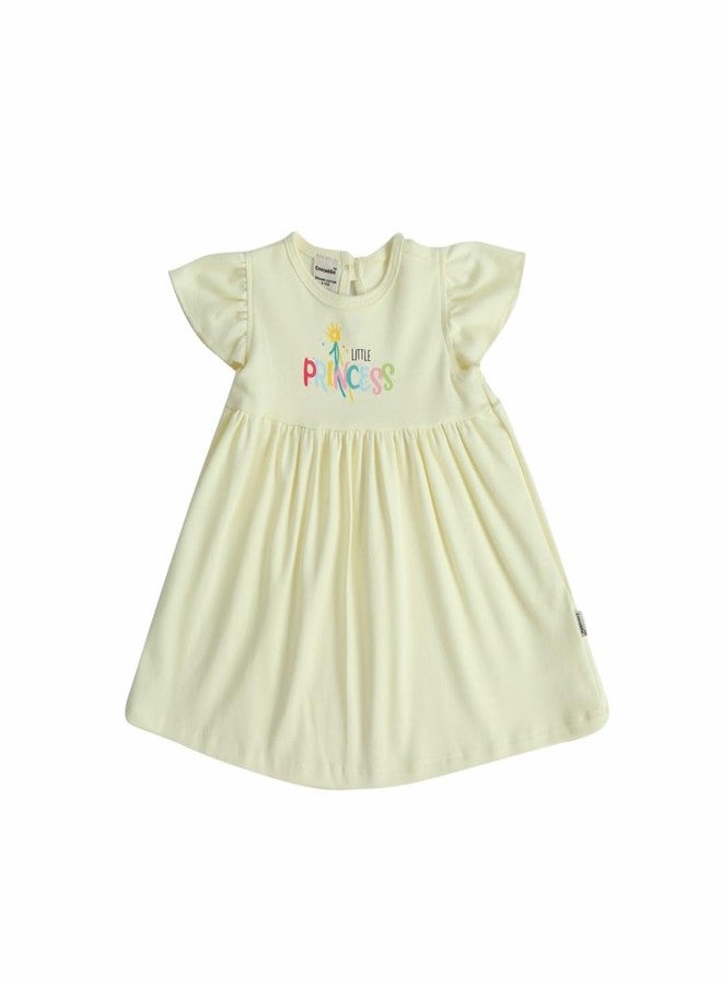 Coocuddle Organic Cotton Girls Frock Dresses | Soft, Stylish & Comfortable | Multiple Design & Colors Frock for Kids | Perfect for Casual & Special Occasions | Yellow Dress (18-24 M) - Image 1