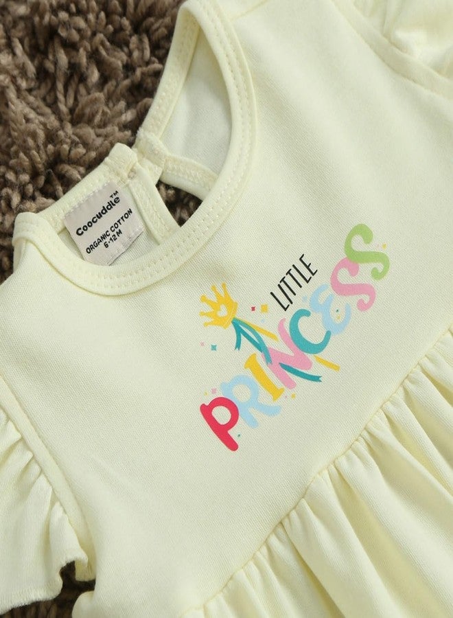 Coocuddle Organic Cotton Girls Frock Dresses | Soft, Stylish & Comfortable | Multiple Design & Colors Frock for Kids | Perfect for Casual & Special Occasions | Yellow Dress (18-24 M) - Image 4