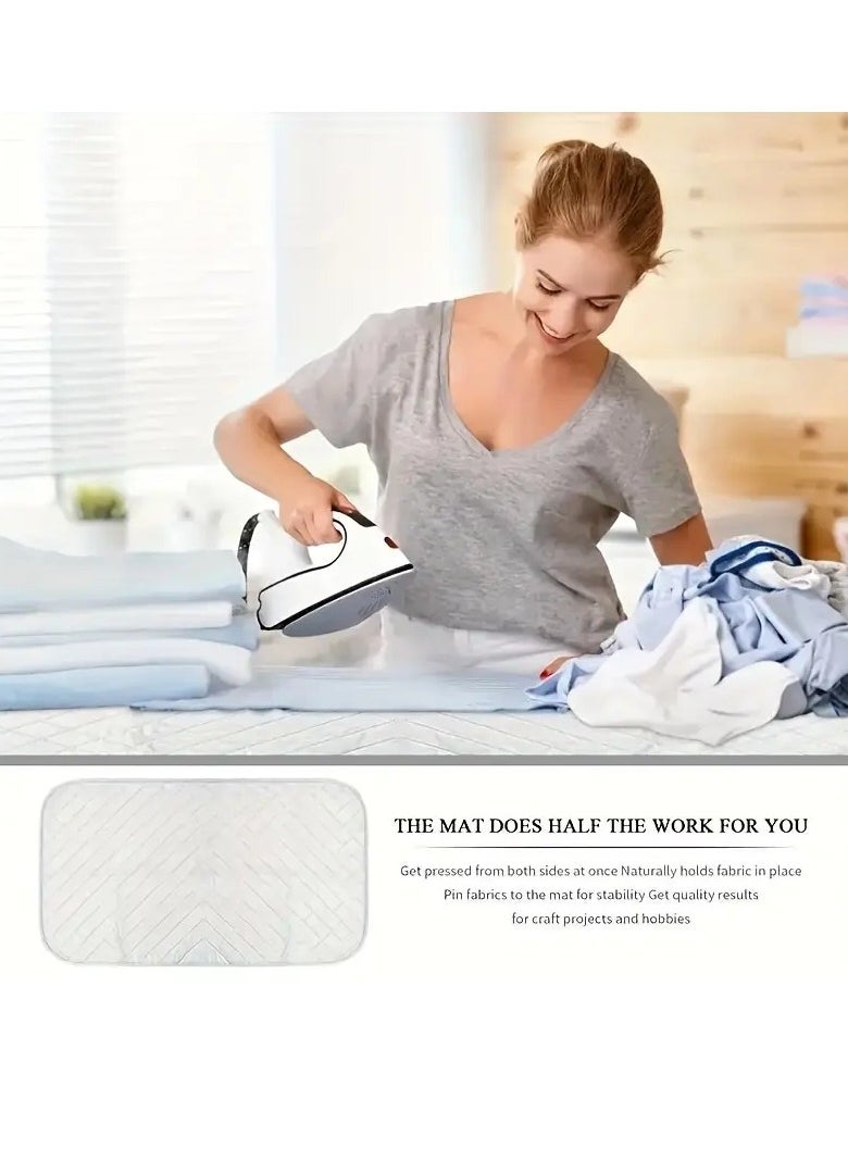 Gonice Ironing Pad Ironing Mat Ironing Board Foldable Portable Heat Insulation High Temperature Resistant Thickened High Temperature Resistant Non-slip Cotton Ironing Board Coated With Silvery Cloth  - Image 4
