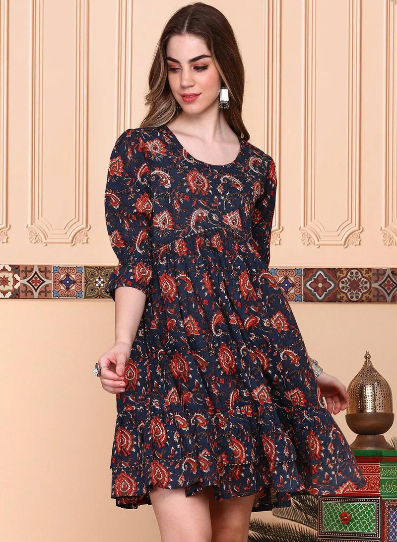 ISHIN Women Multi Pure Cotton Dress