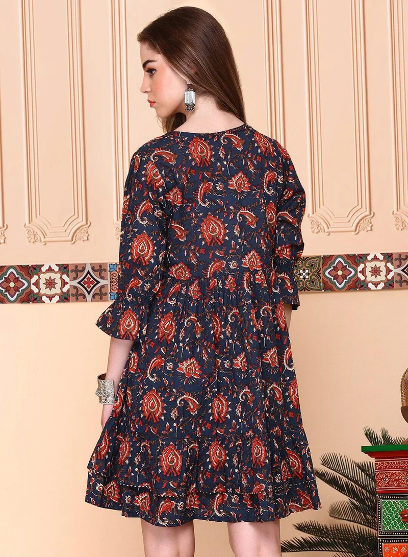 ISHIN Women Multi Pure Cotton Dress