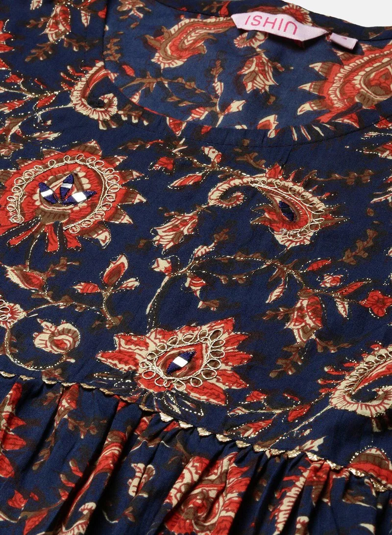 ISHIN Women Multi Pure Cotton Dress