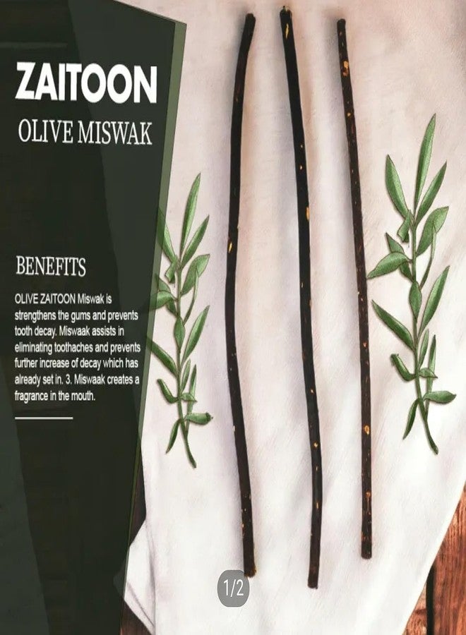 RBLISS CG Zaitoon/Black Olive Herbal Miswak Natural Manual, Adult Toothbrush Sticks | Datun Chewing Sticks | Healthy Eco Friendly Toothbrush | Pack Of 3 - Image 2