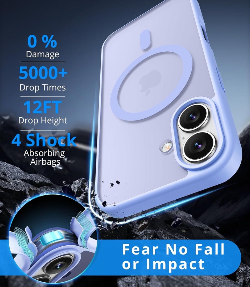 Vansdon Magnetic Case for iPhone 17 with 1 Protective Glass Compatible with MagSafe Military Standard Drop Protection Clear Matte Back Shockproof Phone Case for iPhone 17 - Image 2