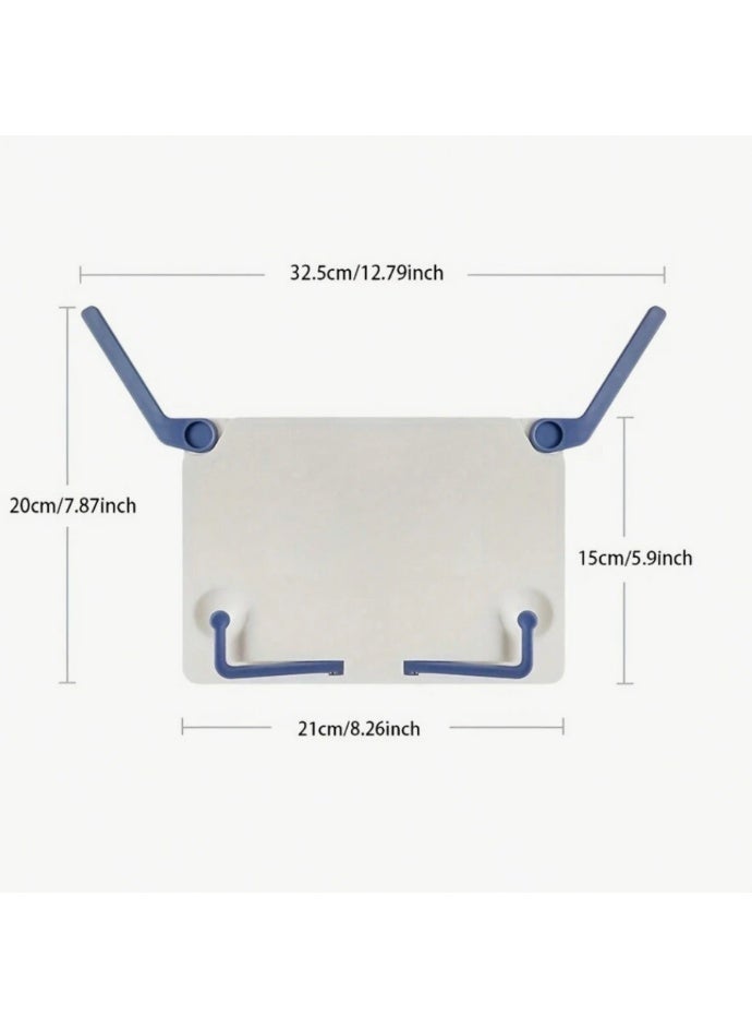 HPRT Adjustable Book Stand, 1-Piece Foldable Reading Stand with 2 Page Holders and Anti-Slip Pads, Multi-Purpose Book Holder for Textbooks, Sheet Music, Documents and Tablet (White, 21 × 15 cm) - Image 3