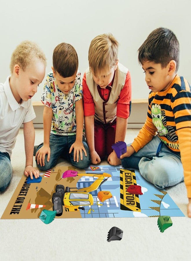 Hxezoc ملصق Hxezoc Pin The Bucket on The Excavator Game مع 32 قطعة من الدلاء الكبيرة لألعاب حفلات البناء لحفلات أعياد ميلاد الأطفال ومستلزمات حفلات البناء - Image 4