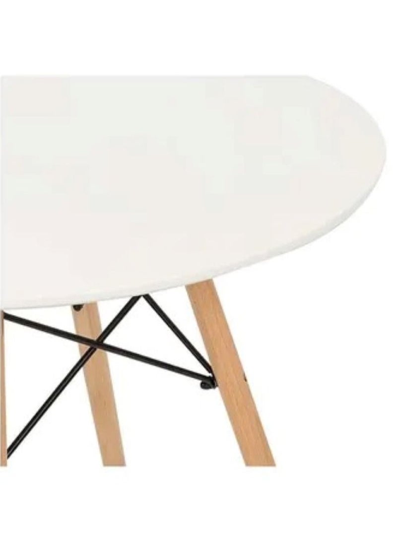 طاولة دائرية من 3 قطع مع كراسي إيمس بيضاء 70x70x77 سم - Image 5