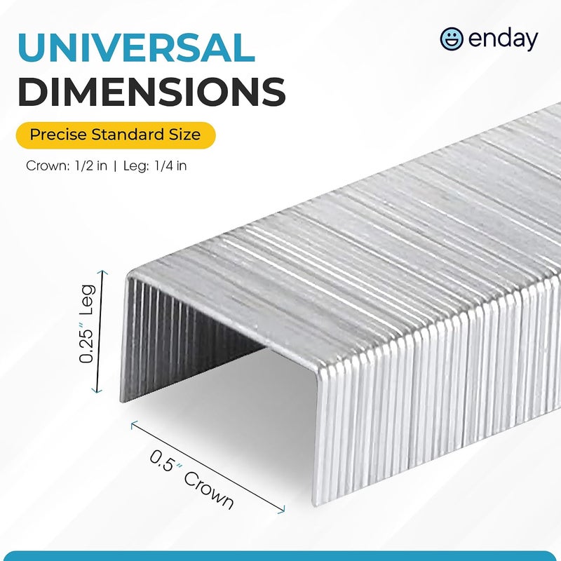 Enday 25,000 Standard Staples - 1/4 Inch Length, 210 per Strip, Jam-Free Chisel Point, Staples for Stapler, Replacement, Fits Standard Staplers, 5 Boxes of 5,000 Each, by - Image 4