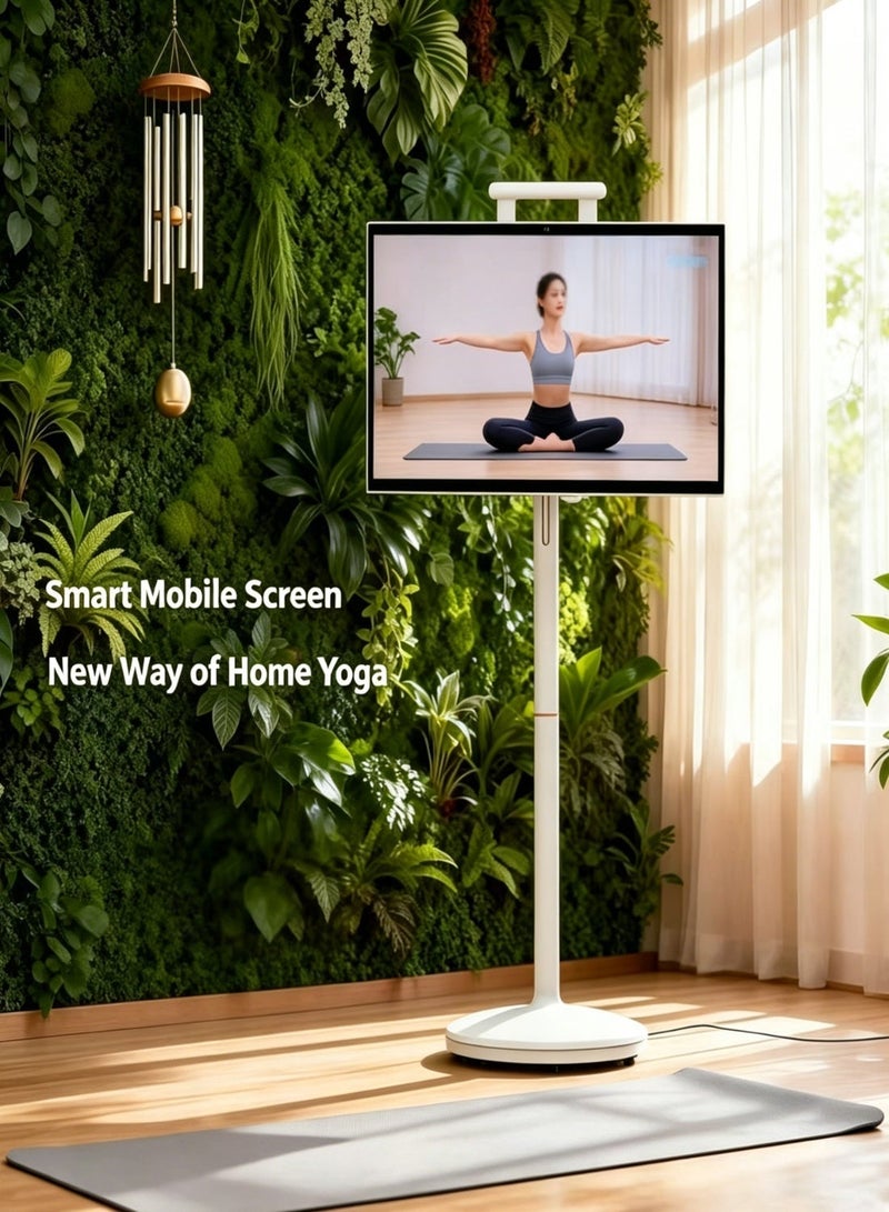 besrey  27 Inch Movable Rolling Smart Portable TV, Qualcomm CPU, 10000mAh Built‑in Battery, 8GB+128GB Storage, Android OS Touchscreen Monitor on Wheels, with 5MP Webcam & Air Remote Mouse - Image 4